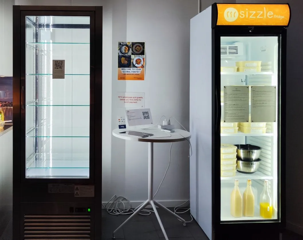 The Sizzle fridge stocked with weekly lunches